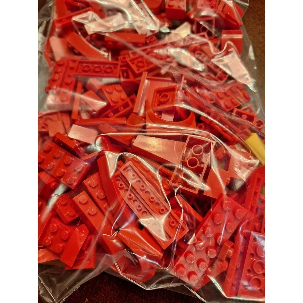 1/2 Pound Lot of LEGO Red Bulk Bricks and Specialty Pieces Assorted Mixed Parts